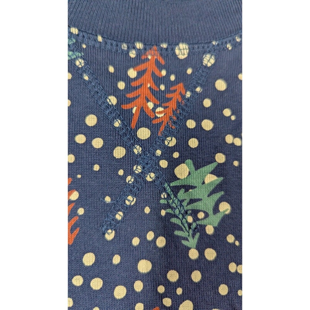 Pact Women Top Large Christmas Tree Polka Dot‎ Sweatshirt Crew Pullover - Picture 4 of 10